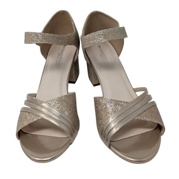 Dyables 11W Champagne Touch Ups Women's Foster Heeled Sandal Gold Sparkly NIB - Picture 4 of 10